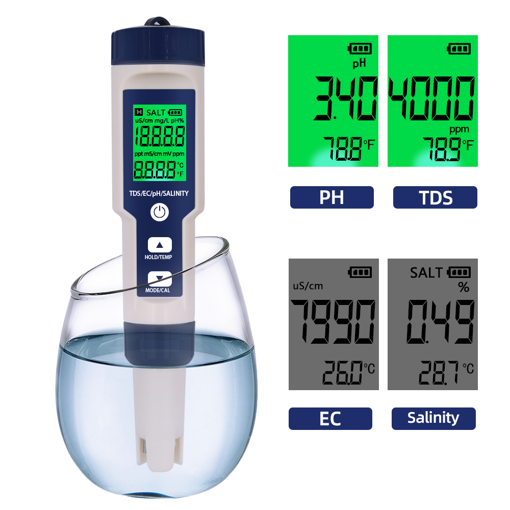 Ph Meter Digital Water Tester - Professional Water Quality Tester 5 In