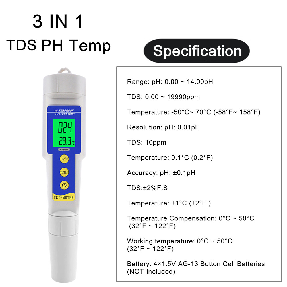 Professional 4 IN 1 TDS PH EC  - Ph Meter Digital Water Tester 评论和价格